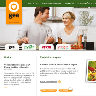 Tovarna olja Gea website